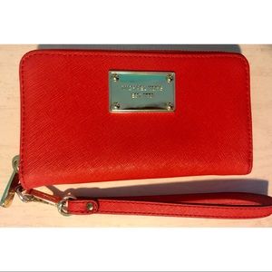 Michael Kors Red Orange Wristlet (Authentic)